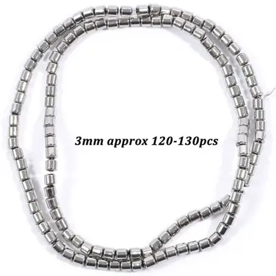 Image de Perles d'Hématite Rhodiées - Colonne Géométrique Naturelle 15 Pouces
