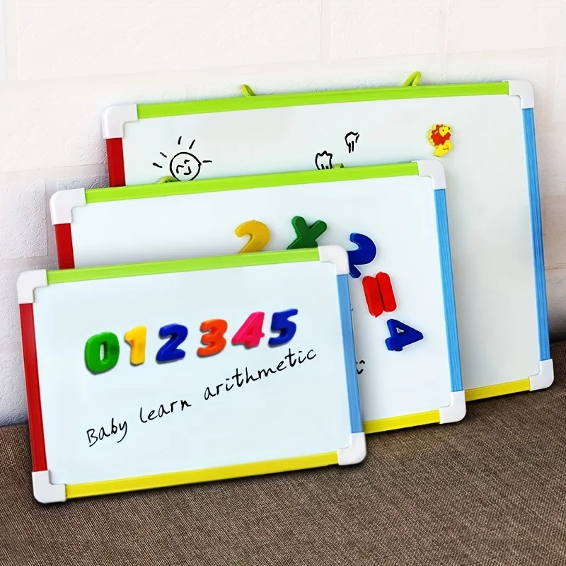 Image of 3-Style Kids Magnetic Whiteboard with Dry Erase Surface and Free Number Magnets – Ideal for Preschool Learning and Creative Play