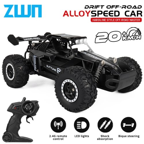 Bild von ZWN 1:16 2.4 GHz RC Auto mit LED-Leuchten – 2WD Off-Road Fernbedienung Kletterfahrzeug für Outdoor-Spaß, ideales Spielzeug für Jungen und Mädchen als Geschenk