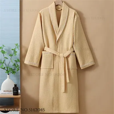 Image de Robe de Chambre en Coton Gaufre - Kimono Yukata Détente