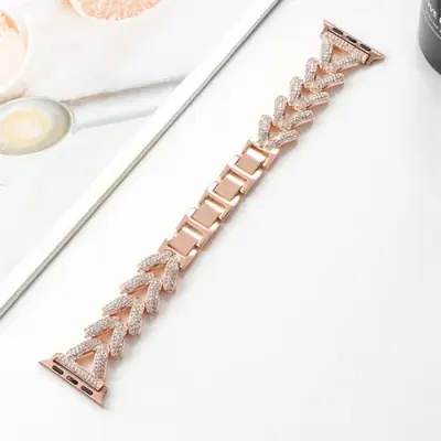 Image de Bracelet Élégant en Métal Diamanté pour Apple Watch