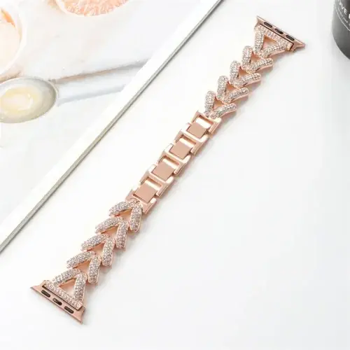Image de Bracelet Élégant en Métal Diamanté pour Apple Watch