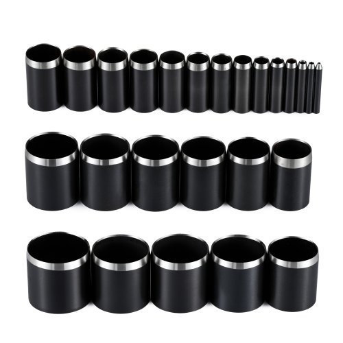 Image of Premium High Carbon Steel Round Leather Hole Punch Set – 5mm, 10mm, 15mm, 20mm, 25mm Circle Cutters for Crafting, Sewing & DIY Projects
