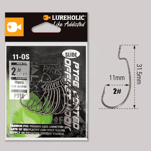 Bild von PTFE-Slide Offset-Haken für Texas Rig & Drop Shot – Edelstahl Angelzubehör
