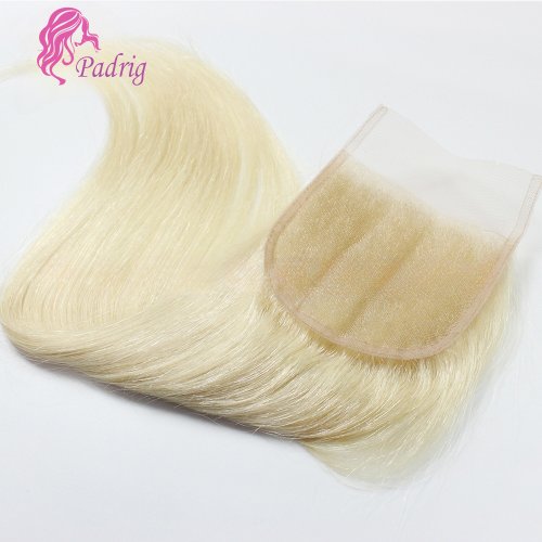 Image of 10-22 Inch 613 Blonde Straight Human Hair Lace Closure 4x4 Transparent Lace 150% Density Full End Brazilian Virgin Hair