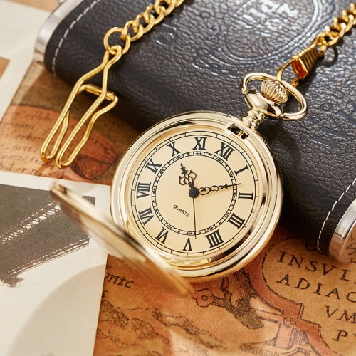 Imagen de Reloj de Bolsillo Steampunk con Números Romanos