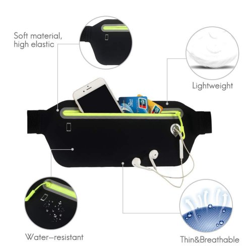 Imagen de Riñonera Deportiva Ajustada con Bolsa Multifuncional para Teléfono de 6.5 Pulgadas, Impermeable y Transpirable para Hombres y Mujeres, Ideal para Correr, Senderismo y Actividades al Aire Libre