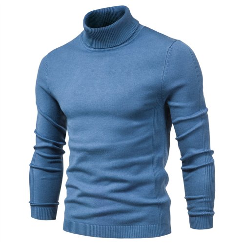 Imagen de Suéteres de Invierno para Hombre con Cuello Alto, Diseño Informal y Ajustado, Tejido grueso y Cálido en Color Sólido, Calidad Premium
