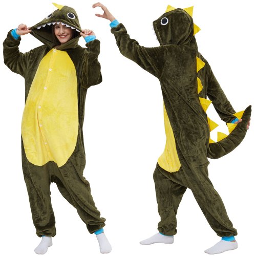 Imagen de Pijama Kigurumi de Dragón Verde - Cómodo y Divertido