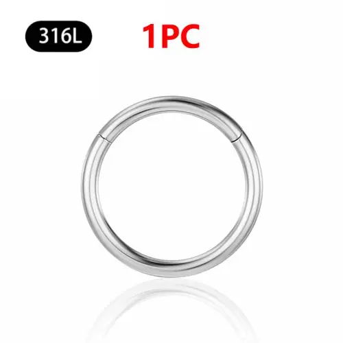 Image de Anneau de Nez en Acier Inoxydable 16G - Septum Clicker