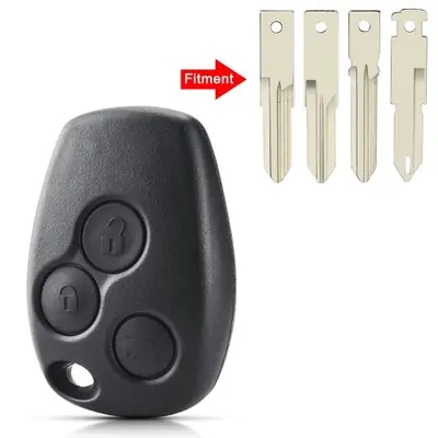 Image de Coque de Clé 2 Boutons pour Renault & Dacia - Sans Lame