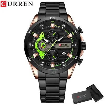 Image de Montre Homme Acier Inoxydable Lumineuse Chronographe