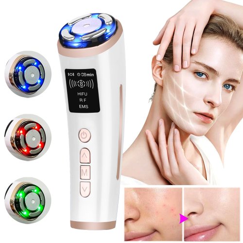 Afbeelding van Natuurlijke Gezichtsverjonging met HIFU & Microcurrent: Mini Anti-Aging Massager voor Straffere en Glanzende Huid