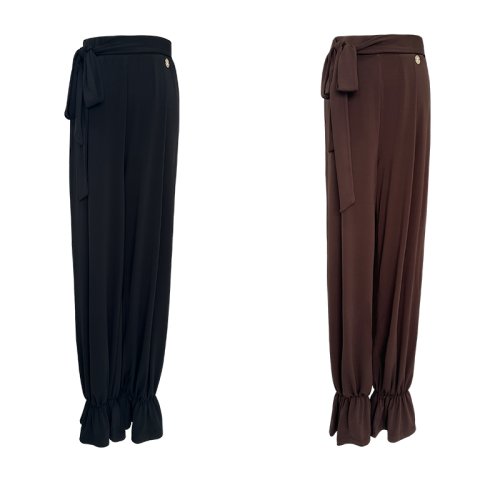 Imagen de Nuevos pantalones de baile latino para mujer, ropa de baile de salón de vals, pantalones latinos negros y marrones, ropa de práctica para adultos Cha Rumba DNV22910