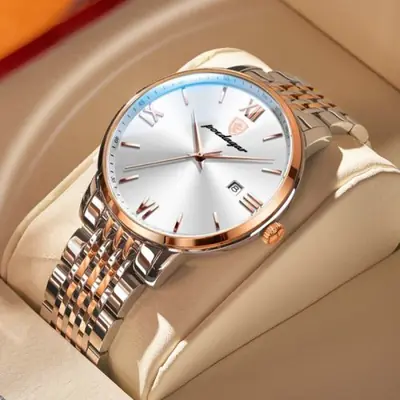 Image de Montre Homme Luxe Acier Inoxydable - Étanche & Lumineuse