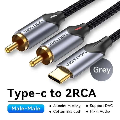Tipo c a 2RCA gris