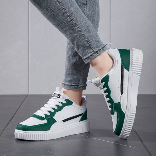 Afbeelding van Herenschoenen Zomer Ademend Trendy Veelzijdige Casual Witte Sneakers Jeugd Antislip Sport Witte Schoenen Met Dikke Zolen