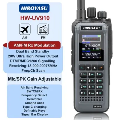 Image de Talkie-Walkie Double Bande 20W - VHF/UHF avec Réception NOAA