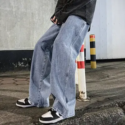 Image de Jeans Large Homme Style Coréen - Look Streetwear Tendance