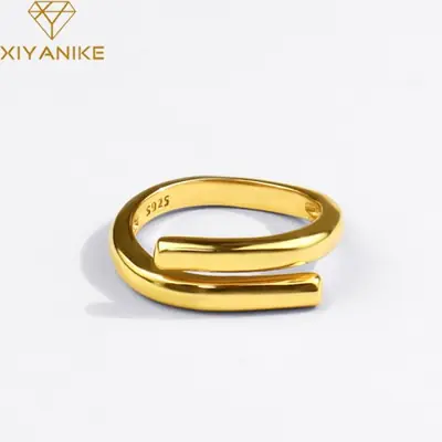 Image de Bague Géométrique Argent - Élégance Minimaliste