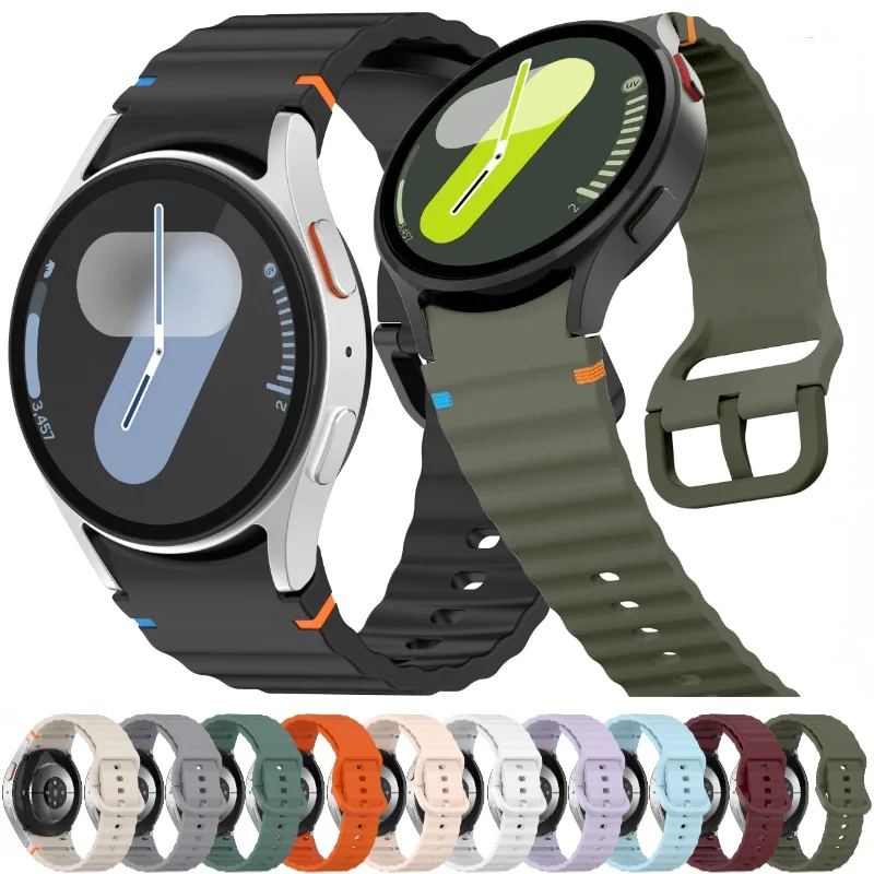 Immagine di Cinturino Sportivo in Silicone Originale per Samsung Galaxy Watch 7, FE, 5, Pro, 6, 4, Classic - 44mm e 40mm - Bracciale Compatibile con Smartwatch Samsung