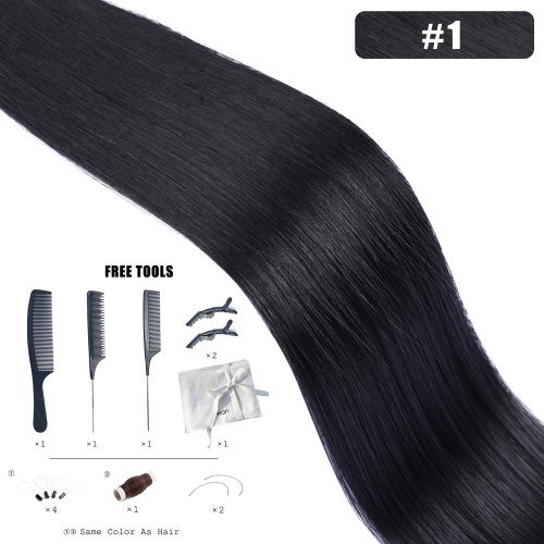 Afbeelding van Onzichtbare Braziliaanse Haarextensies van Echt Remy Haar – 50g Bundels voor Natuurlijke Volumekracht en Glans