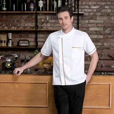 Image de Uniforme Chef Été Manches Courtes - Ligne Dorée