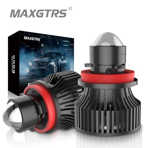 Imagen de 2 uds automotriz H7 H11 9005 9006 bombilla de faro láser Mini lente de proyector luz antiniebla LED automática 3000K LED dorado H7 H8 HB3 HB4