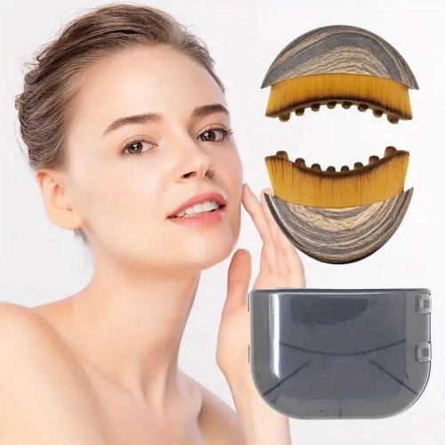 Zdjęcie Naturalny pędzel do modelowania twarzy z efektem drenażu naczyniowego – idealny do kształtowania podbródka i linii szczęki