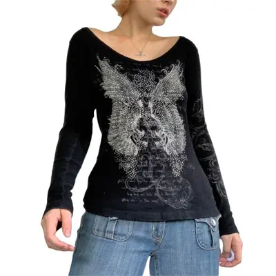 Image de T-Shirt Vintage 90s Grunge Y2K - Style E-Girl Gothique