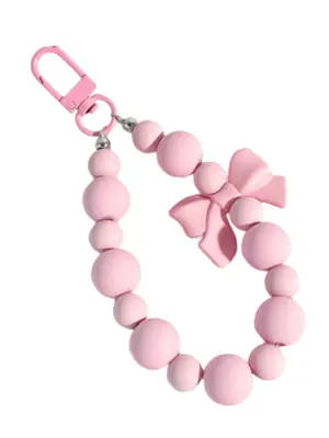 Image de Porte-clés Perles Roses - Anti-Perte & Style