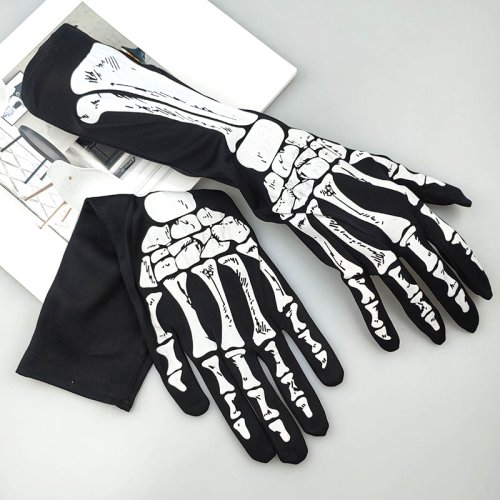 Immagine di Guanti da Scheletro Halloween - Accessorio Spaventoso per Costume