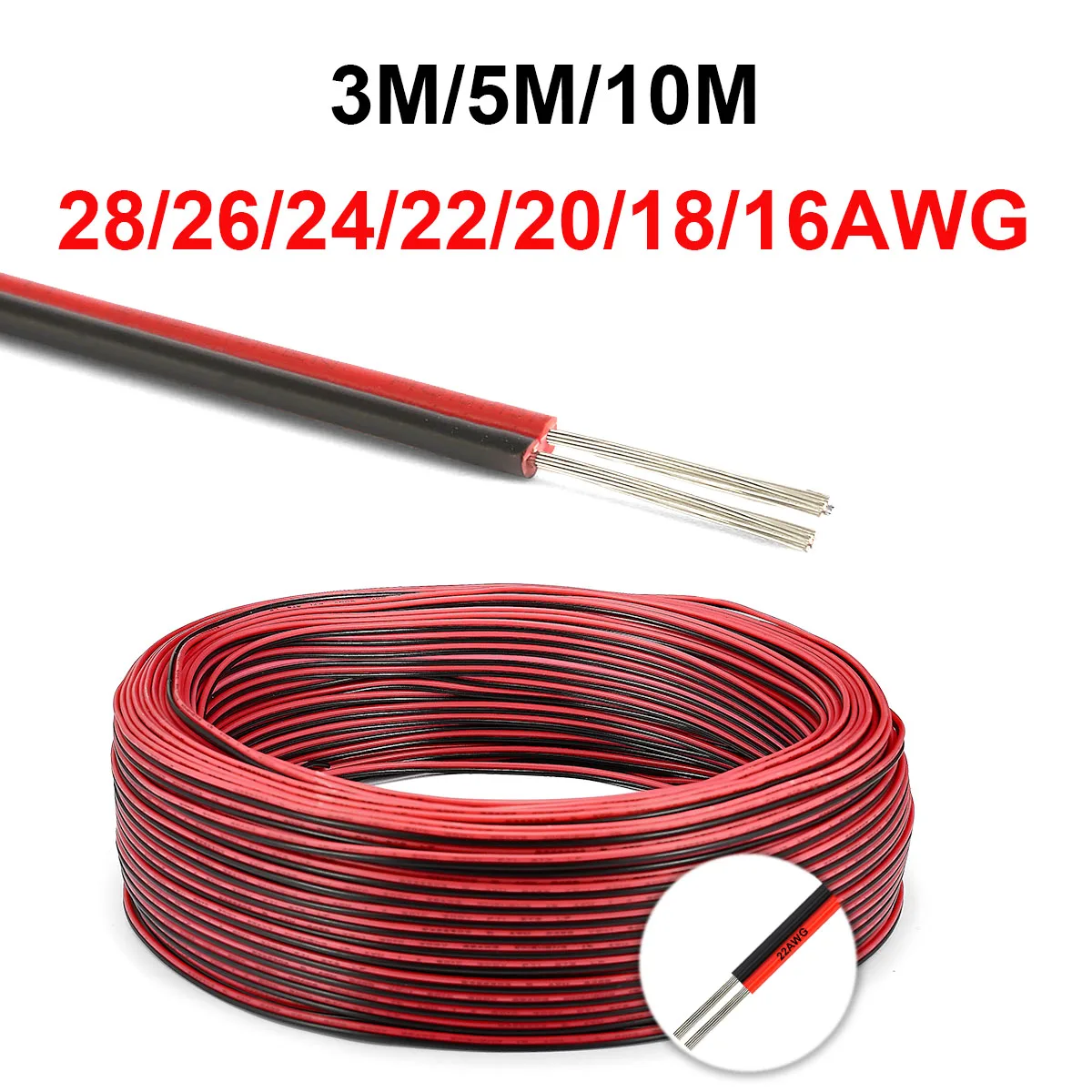 Bild von 12V LED-Verlängerungskabel – Robustes Flachkabel mit 2-Pin-Anschluss