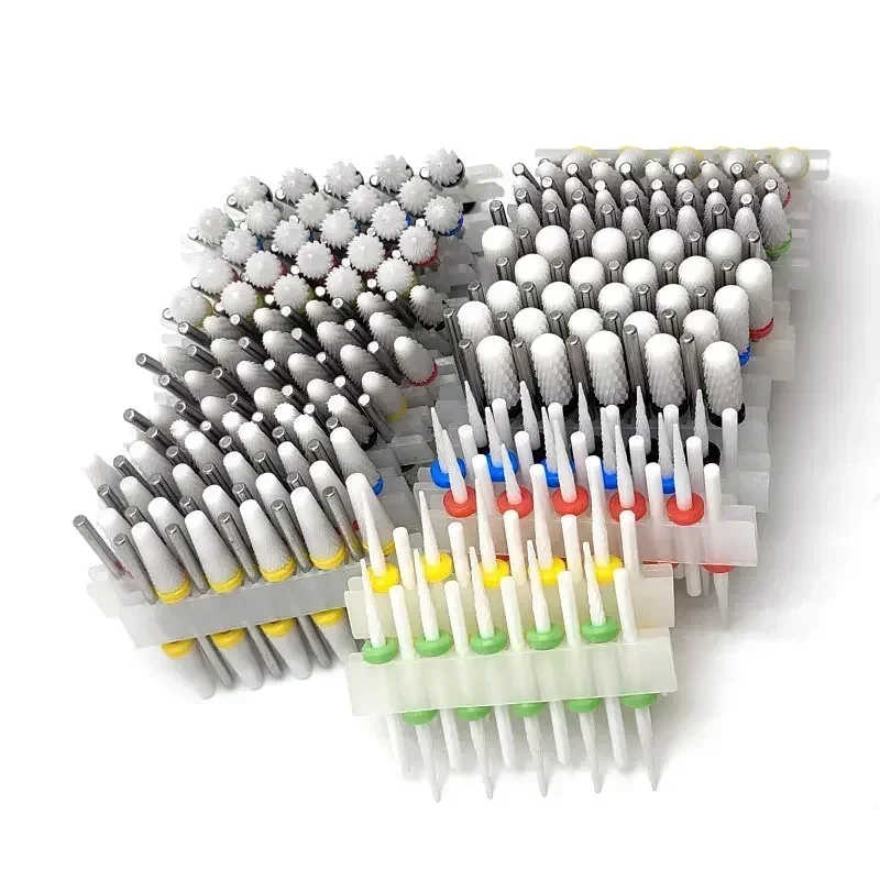 Imagen de Juego de 10 Brocas de Cerámica para Pulido y Diseño de Uñas – Accesorios Rotativos para Máquina de Esmalte y Eliminación de Desbordamiento
