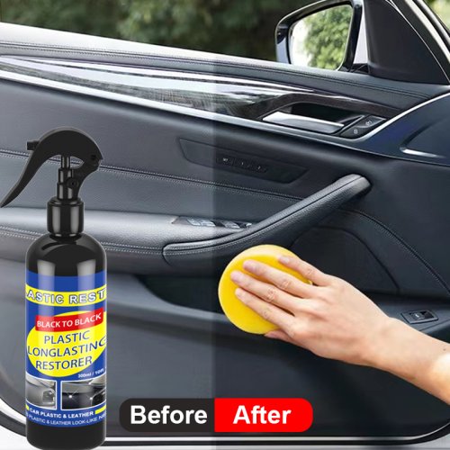 Image of All-Natural Car Plastic & Leather Restorer – Restore Black Gloss Finish with Eco-Friendly Auto Polish & Protective Coating