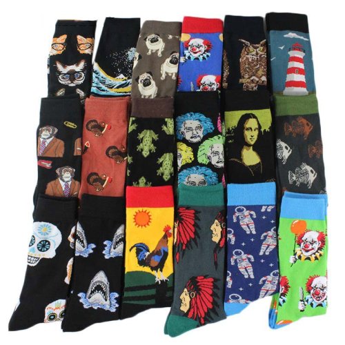 Image of 1 pair drop shipping men cotton socks funny long socks creative animal cartoon Colorful socks for wedding gift socks