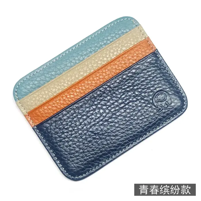 Image de Mini Portefeuille Homme en Cuir Véritable - 6 Fentes Cartes