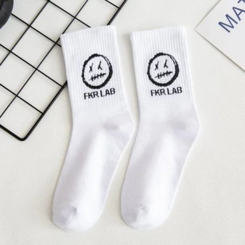 Imagen de Calcetines de algodón simples para hombre y mujer, medias Unisex de Anime Devil Grimace Harajuku con...