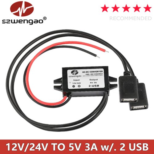 Imagen de Convertidor DC-DC 12V/24V a 5V USB Tipo C - 15W