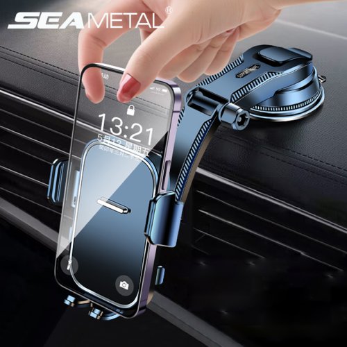 Imagen de Soporte Universal para Teléfono Móvil Seametal con Base de Ventana para Salpicadero, Parabrisas y Escritorio - Ideal para Navegación GPS en Coche