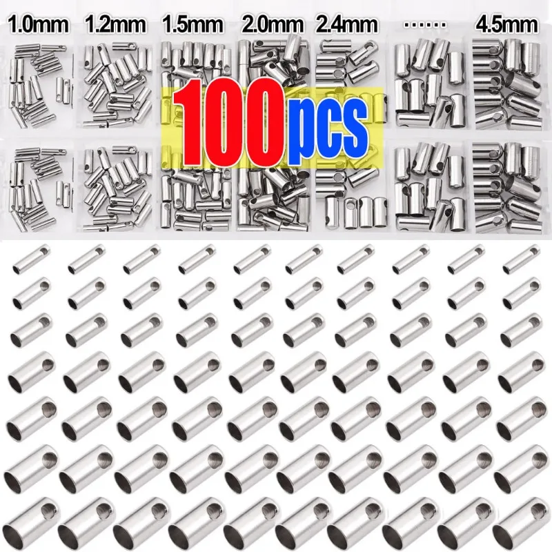 Image de 100 Pièces Fermoirs Crochets Acier Inoxydable - Bijoux DIY