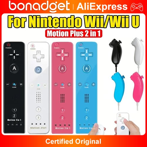 Imagen de Controlador Wii 2 en 1 con Motion Plus y Funda de Silicona