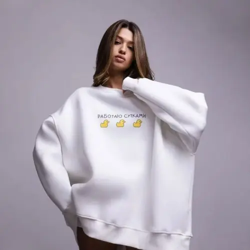 Image de Sweatshirt Imprimé Canard Américain Style Russe
