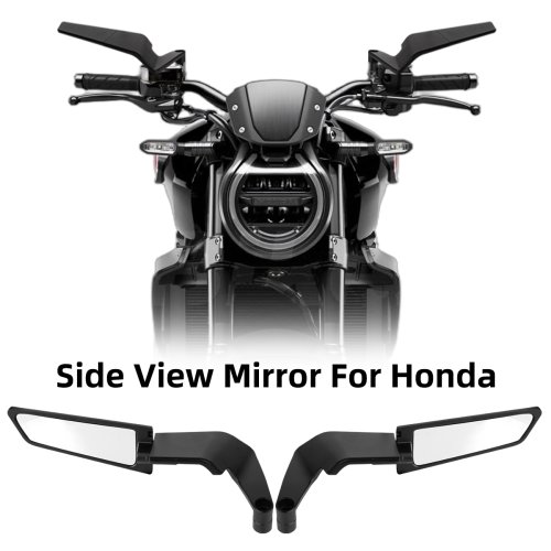 Image of Universal Motorcycle Side View Mirror Kit with Stealth Winglets for Honda CB1000R, CB650R, CB650F, CB500, CB300, CB200X, CB125 – Premium Rearview Mirrors for Enhanced Style and Safety
