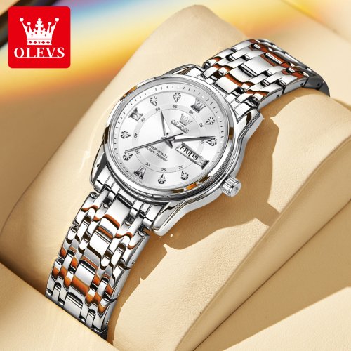 Immagine di OLEVS 5513 orologi da donna di moda elegante orologio al quarzo impermeabile in acciaio inossidabile...