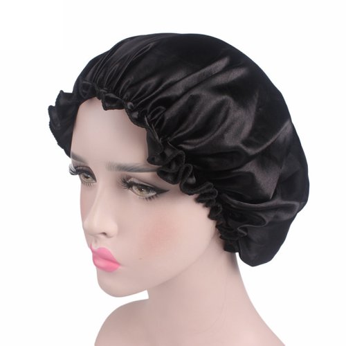 Immagine di 1X cofano in raso per capelli per cuffia da doccia per dormire cuffia in seta cofano Femme copricapo fiore fascia elastica cuffia da notte per donna