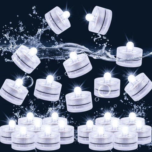Image of LED Flameless Candles Light Waterproof Tea Lights Underwater Sumbersible Pool LED Lights Decoration Lamp Candle For Wedding Part