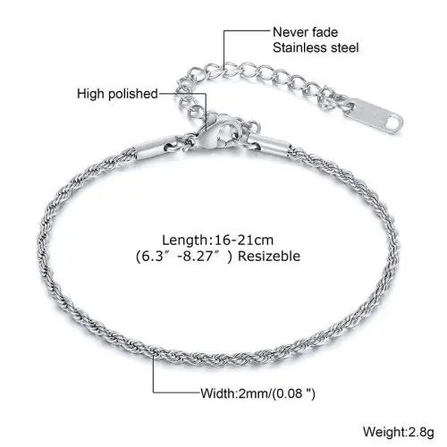 Image de Bracelet Homme Acier Inoxydable - Style Rock & Punk