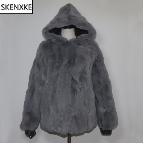 Immagine di Cappotto di Pelliccia di Coniglio Rex Donna - Caldo e Morbido