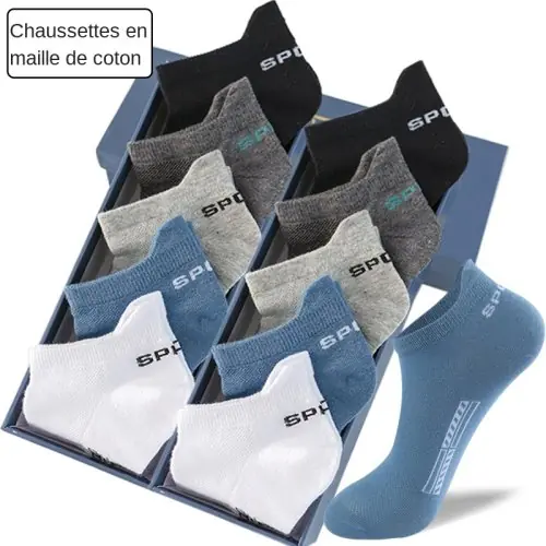 Image de Chaussettes Homme Coton Respirantes - Lot de 10 Paires